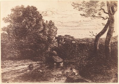 Paimenkylpylä (Le Bain du berger) tekijältä Jean Baptiste Camille Corot