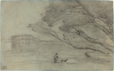 Matkamuisto: Roomalainen maisema ja Colosseum tekijältä Jean Baptiste Camille Corot