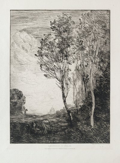 Matkamuisto Italiasta, 1863 tekijältä Jean Baptiste Camille Corot