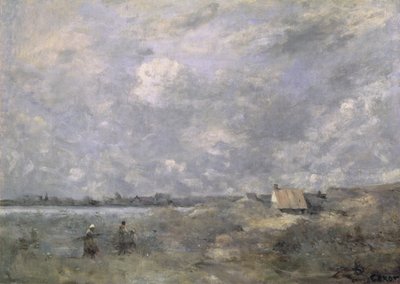 Myrskyinen sää, Pas de Calais, n. 1870 (öljy kankaalle) tekijältä Jean Baptiste Camille Corot