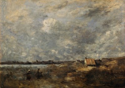 Myrskyinen sää. Pas de Calais, n. 1870 tekijältä Jean Baptiste Camille Corot