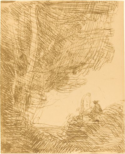 Runoilija ja hänen muusansa Le Poete et la muse, 1871. tekijältä Jean Baptiste Camille Corot