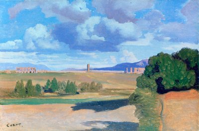 Roomalainen Campagna ja Claudian-akvedukti, vuodelta 1826 tekijältä Jean Baptiste Camille Corot