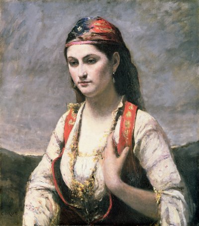 Albanon nuori nainen, 1872 tekijältä Jean Baptiste Camille Corot