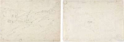 Näkymä Marinolle (recto); Luonnos maisemaa varten (käänteinen) tekijältä Jean-Baptiste-Camille Corot