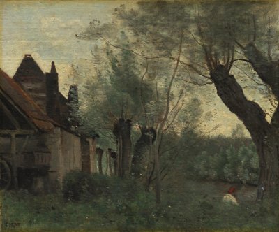 Pajut ja maalaistalo Sainte-Catherine-lès-Arrasissa, 1871 tekijältä Jean Baptiste Camille Corot