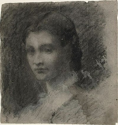 Nuoren naisen rintakuva (etusivu); istuva naishahmo (kääntöpuoli). tekijältä Jean Baptiste Carpeaux