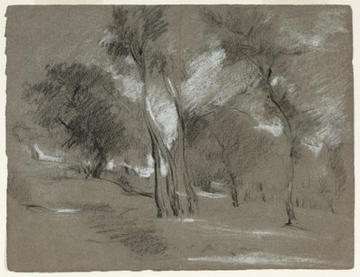 Maisema puiden kanssa tekijältä Jean Baptiste Carpeaux