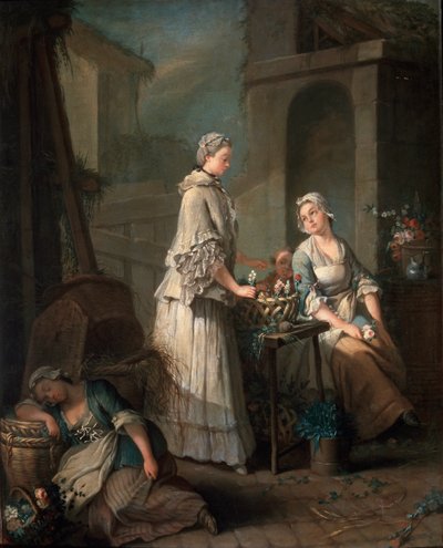 Kukkatyttö, c1795-c1799. tekijältä Jean Baptiste Charpentier the Elder