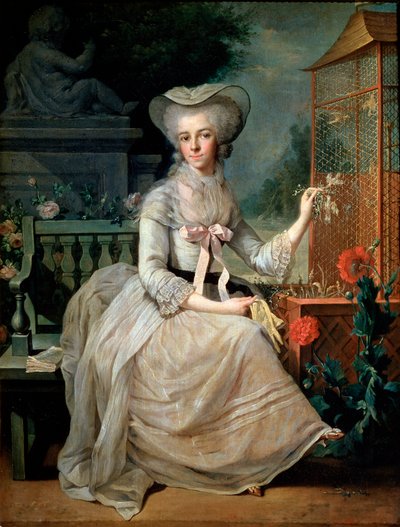 Nuori nainen häkissä, 1784 tekijältä Jean Baptiste Charpentier the Elder