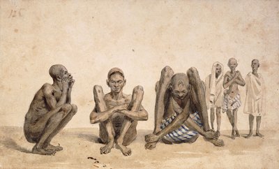 Rio Janeiron mustat, noin 1825-6 (akvarelli). tekijältä Jean Baptiste Debret