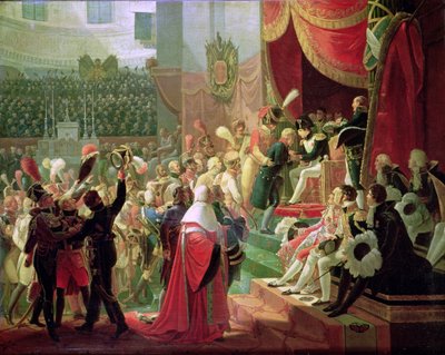 Ensimmäinen kunnialegioonan ristien jako Invalidien kirkossa, 14. heinäkuuta 1804, 1812 tekijältä Jean Baptiste Debret