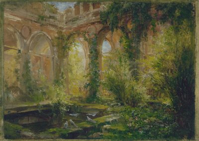 Cour des Comptesin rauniot: juhlasali, noin 1875 (öljy) tekijältä Jean Baptiste Edmond Allouard