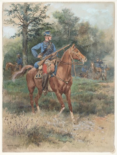 Metsästäjä hevosen selässä tekijältä Jean Baptiste Edouard Detaille