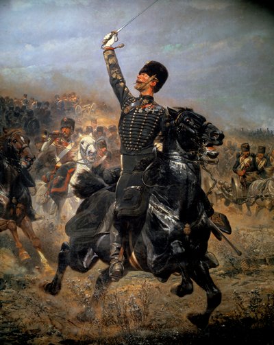 Akussa, ratsuväen panos (1870). Edouard Detaillen maalaus (1848-1912) tekijältä Jean Baptiste Edouard Detaille