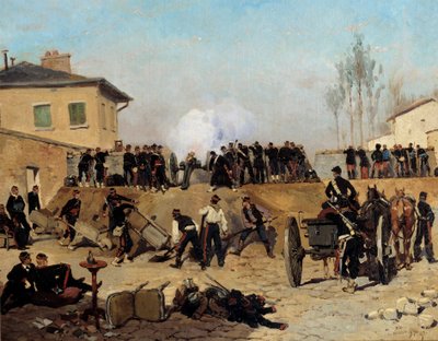 Pariisin piiritys: "" taistelu Villejuifissa 19.9.1870"" Edouard Detaillen (1848-1912) maalaus 1870 su. 0,55x0,67 m Pariisi, musee d