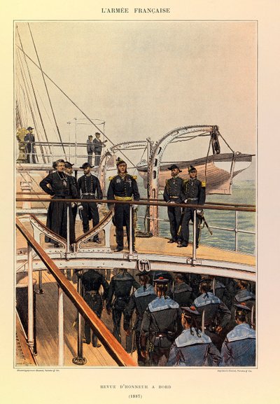 Kapteeni Jules Richardin ranskalaisen armeijan tyypit ja univormut, kuvittanut Edouard Detaille (1848-1912): Marine: Revue d