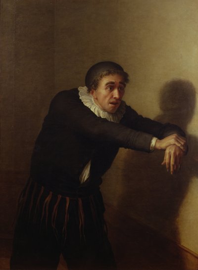 Näyttelijä Grandmesnil (fl.1790) Harpagonina elokuvassa The Miser tekijältä Jean Baptiste Francois Desoria