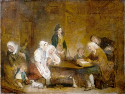 Perhepalvonta, noin 1800 (öljy kankaalle) tekijältä Jean Baptiste Greuze