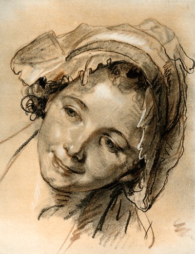 Tytön pään tutkimus tekijältä Jean Baptiste Greuze