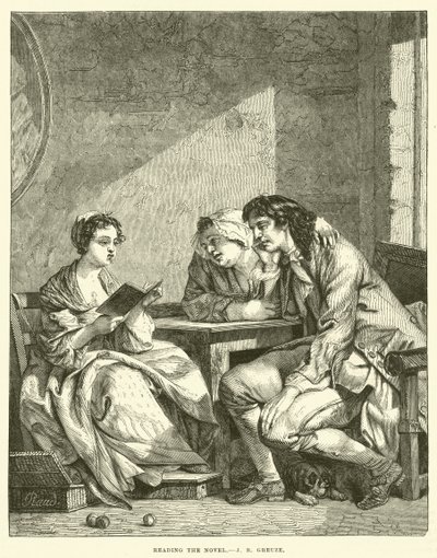 Romaanin lukeminen tekijältä Jean Baptiste Greuze
