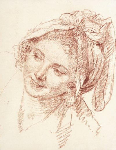 Nuoren tytön pää, kallistunut vasemmalle, tekijältä Jean Baptiste Greuze