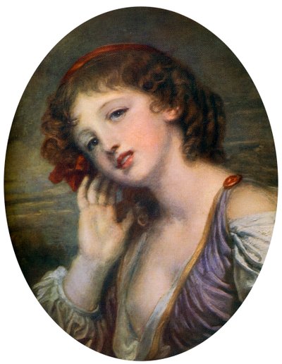 Kuunteleva tyttö, 1700-luku, 1912. tekijältä Jean Baptiste Greuze