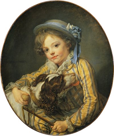 Nuori poika koiran kanssa tekijältä Jean Baptiste Greuze