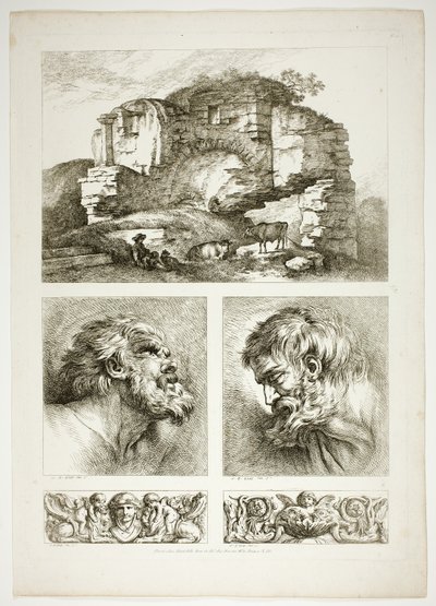 Kilpi 10/38 teoksesta Oeuvres de J. B. Huet tekijältä Jean Baptiste Huet