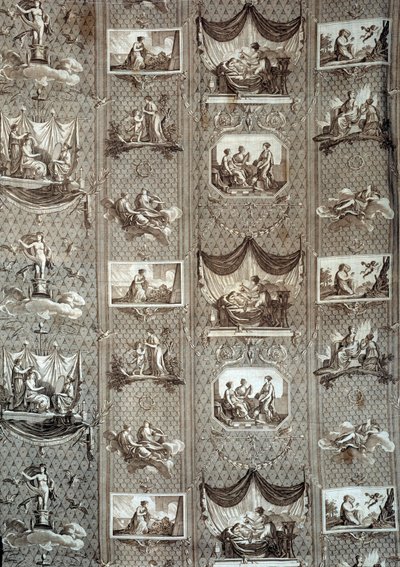 Psyykeä ja amoria edustava kuvakudos. Jean-Baptiste Huetin (1745-1811) piirroksesta tekijältä Jean Baptiste Huet