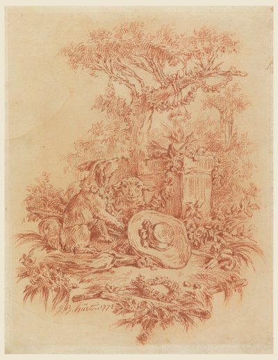 Piirros, Pastorale, 1772 tekijältä Jean Baptiste Huet