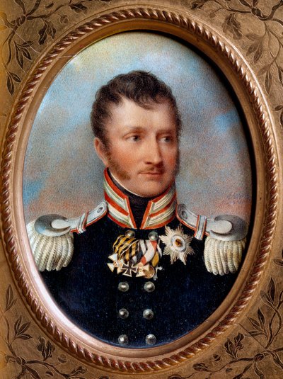 Fredrik Vilhelm III Preussilainen - "" Portrait of Frederic William III Preussia (1770-1840) Preussin kuningas"" Johannes Kastaja Isabeyn (1767-1855) maalaus 1800-luku tekijältä Jean Baptiste Isabey