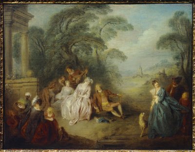 Kokoonpantu puistoon Jean Baptiste Paterin (1695-1736) maalaus 1700-luku tekijältä Jean-Baptiste Joseph Pater