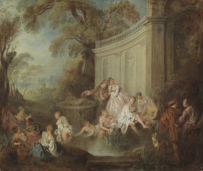 Kylpijöitä puistossa tekijältä Jean-Baptiste Joseph Pater