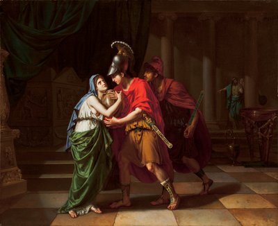 Electra vastaanottaa veljensä Orestesin tuhkaa, 1826-27 tekijältä Jean Baptiste Joseph Wicar