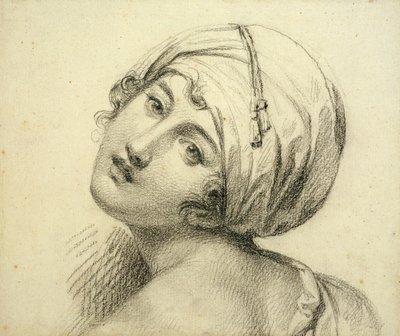 Emman (n.1765-1815) Lady Hamiltonin muotokuva (musta liitu paperille) tekijältä Jean Baptiste Joseph Wicar