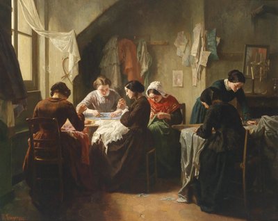 Bretonische Schneiderinnen tekijältä Jean Baptiste Jules Trayer
