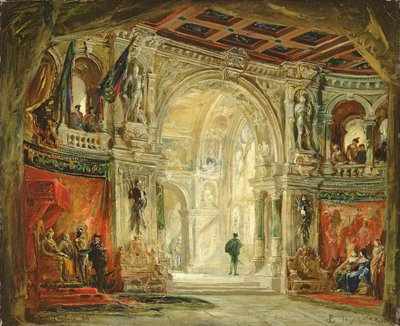 Hamlet, I näytös, 1884 tekijältä Jean Baptiste Lavastre