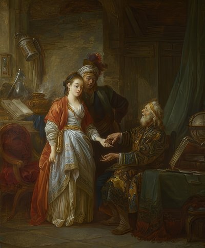 Nekromanti. Noin 1775 tekijältä Jean Baptiste Le Prince