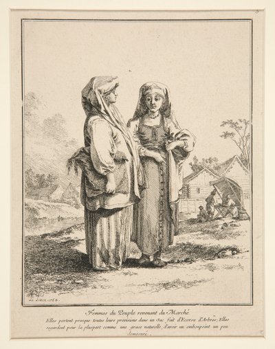 Femmes du Peuple Revenant du March? (Markilta palaavien ihmisten naiset) tekijältä Jean Baptiste Le Prince