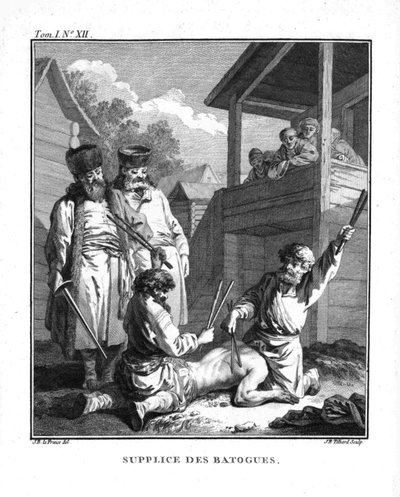 Rangaistus patakoilla. Matkasta Siperiaan, 1766 tekijältä Jean Baptiste Le Prince