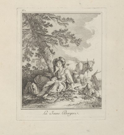 Nuori paimentar, toinen levy julkaisusta Miscellaneous Clothing of the Northern Peoples tekijältä Jean Baptiste Le Prince