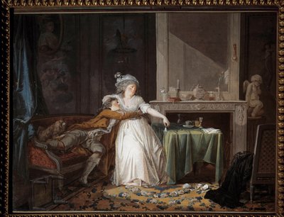 Rikkoutunut kuppi. Jean Baptiste Malletin (1759-1835) maalaus tekijältä Jean Baptiste Mallet