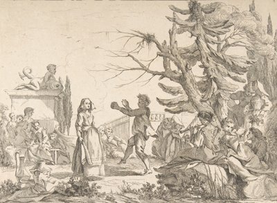 Improvisoitu tanssi Improvisoitu ball, 1742. tekijältä Jean Baptiste Marie Pierre
