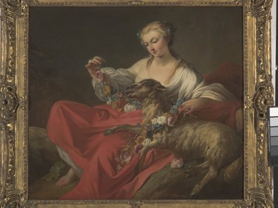 Suosikkilammas (Le Mouton Favori) (öljy kankaalle) tekijältä Jean Baptiste Marie Pierre