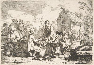 Village Market Place Village Market, 1700-luku. tekijältä Jean Baptiste Marie Pierre