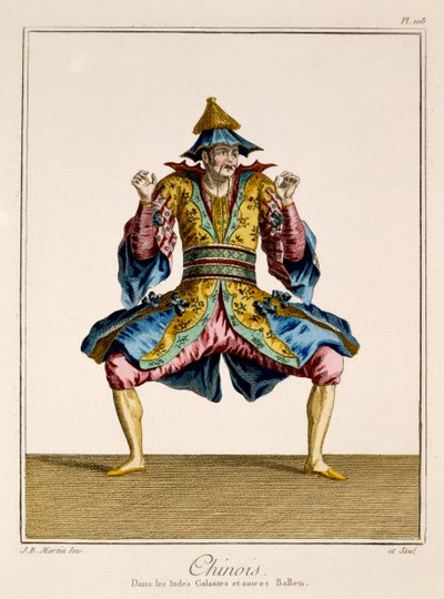 Chinois, Ballet des Indes Galantesista, 1700-luvun lopulla (käsinvärinen kaiverrus) tekijältä Jean Baptiste Martin