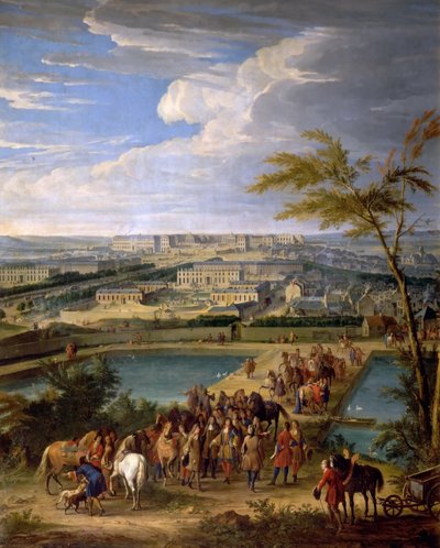 Näkymä kaupunkiin ja Versaillesin palatsille Montbauron-kukkulasta nähtynä tekijältä Jean Baptiste Martin