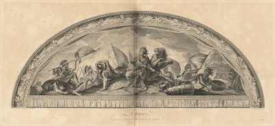 Espanja Salon de la Guerren ripustin gallerian edessä (Espanja, sotasalon keskus galleriaa vastapäätä) [pl. 38] tekijältä Jean Baptiste Masse