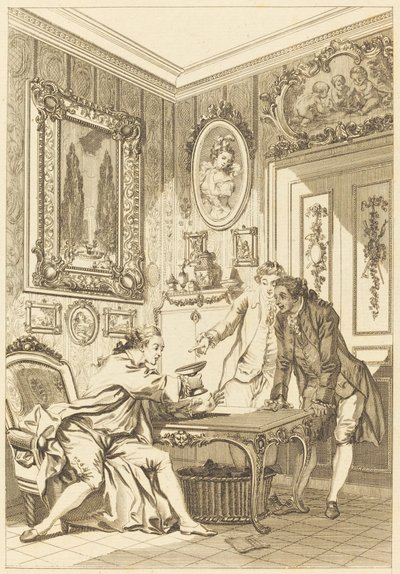 Lumottu kuppi tekijältä Jean Baptiste Michel Dupreel after Jean Honoré Fragonard